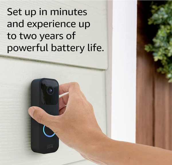 Blink Video Doorbell + Sync Module 2 (newest model) — Two-way audio, HD video, two-year battery life, motion detection, chime app alerts, Works with Alexa (Black) - Image 4